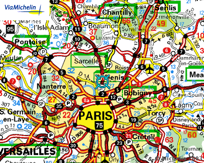 Plan par rapport a Paris
